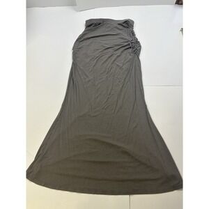 MODA International Women's Medium Maxi Skirt‎ Gray Lightweight Ruched